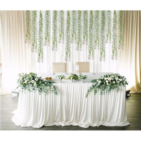 6pcs Artificial Vines Fake Greenery Garland Willow Leaves with Total 30 Stems - Picture 3 of 8